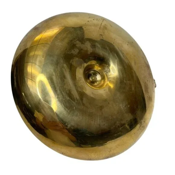 Vintage Brass Chamberstick Candle Holder Round Drip Tray Base Loop Handle Antiqu - Picture 6 of 6